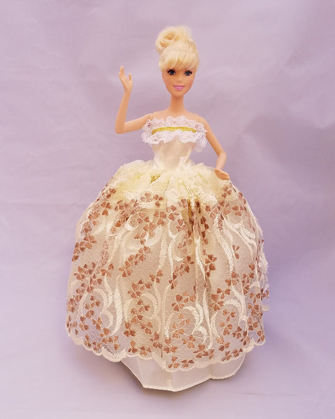 Beige Barbie Dress with Chocolate Brown Embroidery – Enjoy Life with  Psoriasis