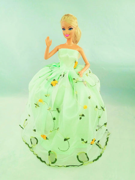 Light Green Flower Embroidered Tulle Barbie Dress – Enjoy Life with Psoriasis Light Green Flower Embroidered Tulle Barbie Dress – Enjoy Life with Psoriasis