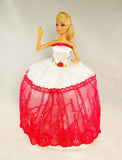 Embroidered Fuchsia and White Barbie Dress