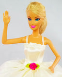 Beige and Fuchsia Barbie Dress