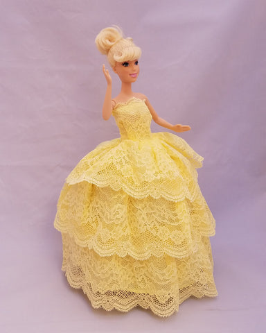 yellow barbie dress Layered Lace Light Yellow Barbie Dress – Enjoy Life with Psoriasis
