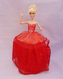 Red Barbie Dress with Silver Accents