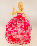 Flowery Pink Fuchsia Barbie Dress