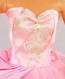 Embroidered Tulle Over Satin Pink Barbie Dress