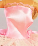 Flower Embroidered Tulle Over Satin Pink Barbie Dress
