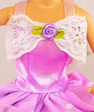 Violet and Lilac Embroidered Tulle Barbie Dress with Lace