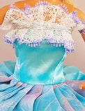 Blue Barbie Dress with Silver Lace