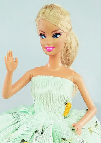 Light Green Flower Embroidered Tulle Barbie Dress – Enjoy Life with Psoriasis Light Green Flower Embroidered Tulle Barbie Dress – Enjoy Life with Psoriasis