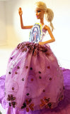 Purple, Gold and Silver Sequin Barbie Dress