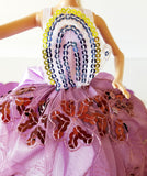 Purple, Gold and Silver Sequin Barbie Dress